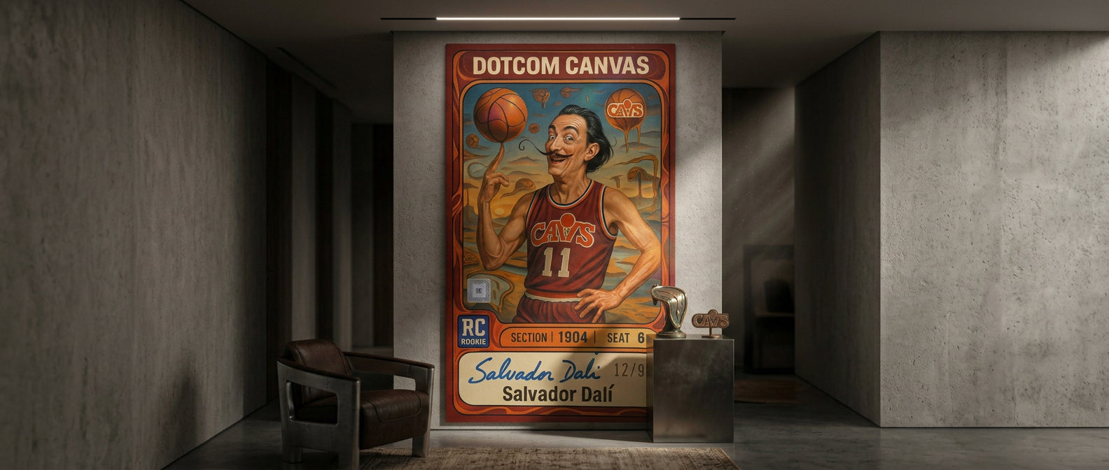 DOTCOMCANVAS® Salvador Dali Basketball Card Poster Banner
