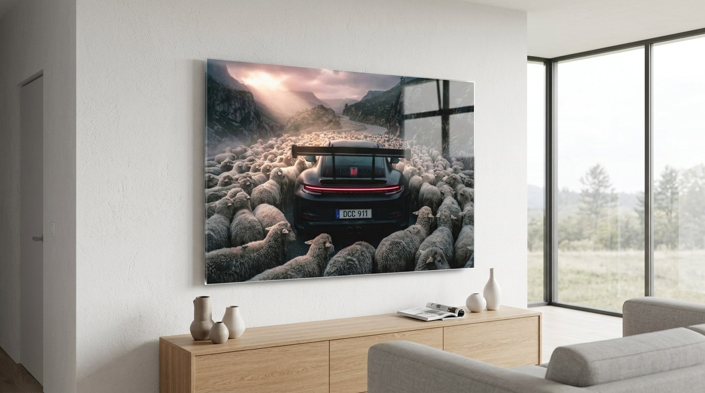 3487 Porsche & Sheeps Acrylglas Banner