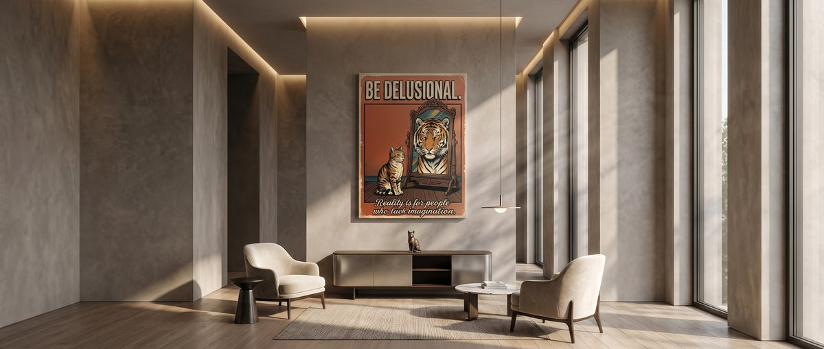 Leinwandbild Be Delusional Website Banner