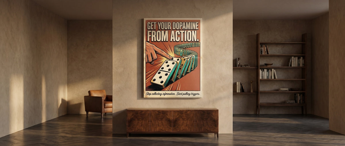 Leinwandbild Get Your Dopamine From Action Website Banner
