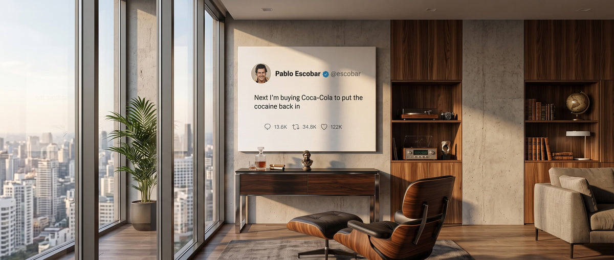 Leinwandbild Twite – Pablo Escobar Website Banner
