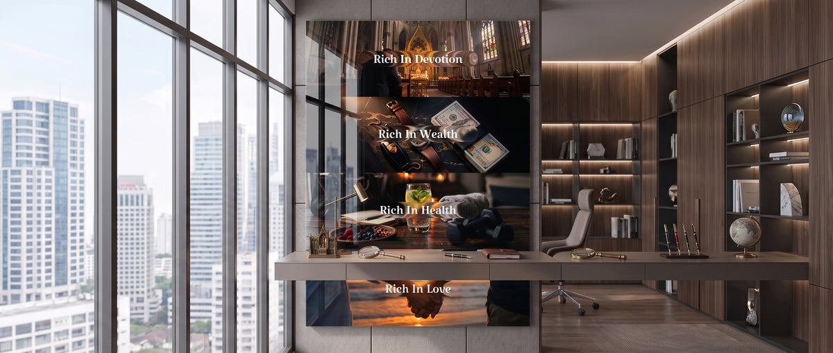 Acrylglasbild Rich In Life Website Banner