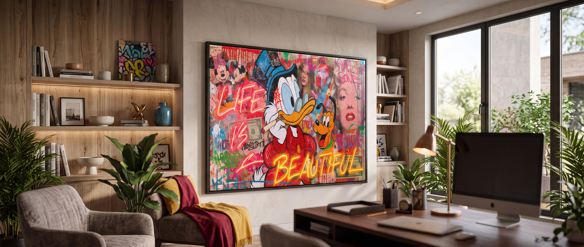 Leinwandbild Life Is Beautiful Graffiti Website Banner