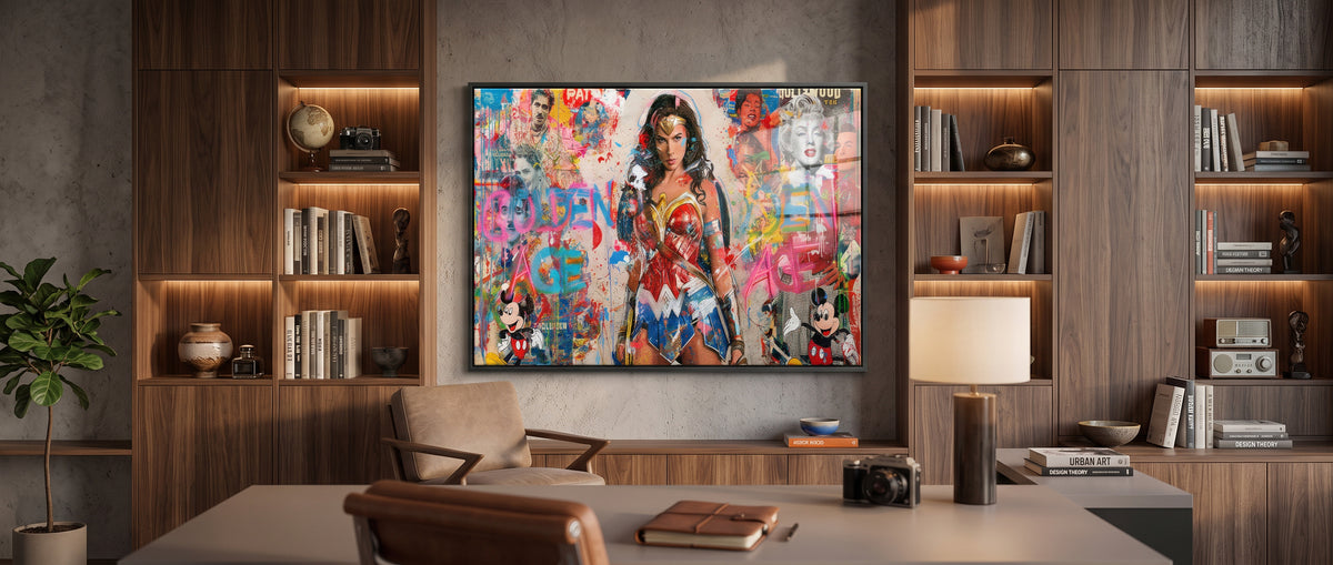 Acrylglasbild Golden Age Heroine Website Banner