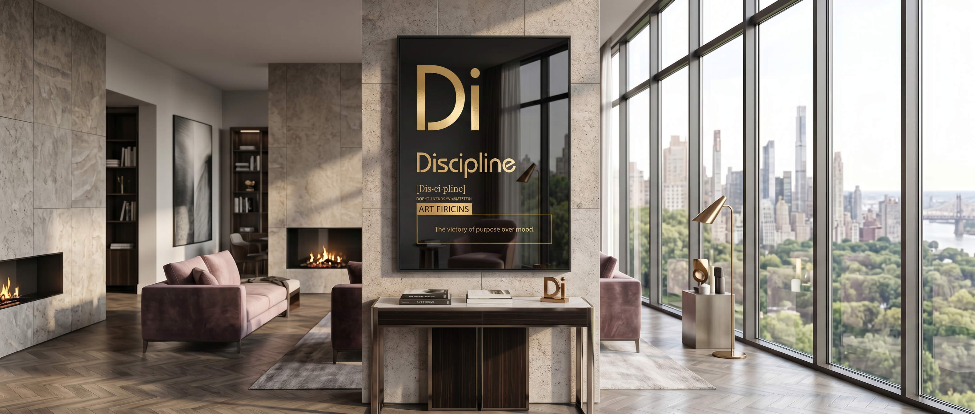 DOTCOMCANVAS® Discipline (Di) Acrylglasbild Schwarz – Banner