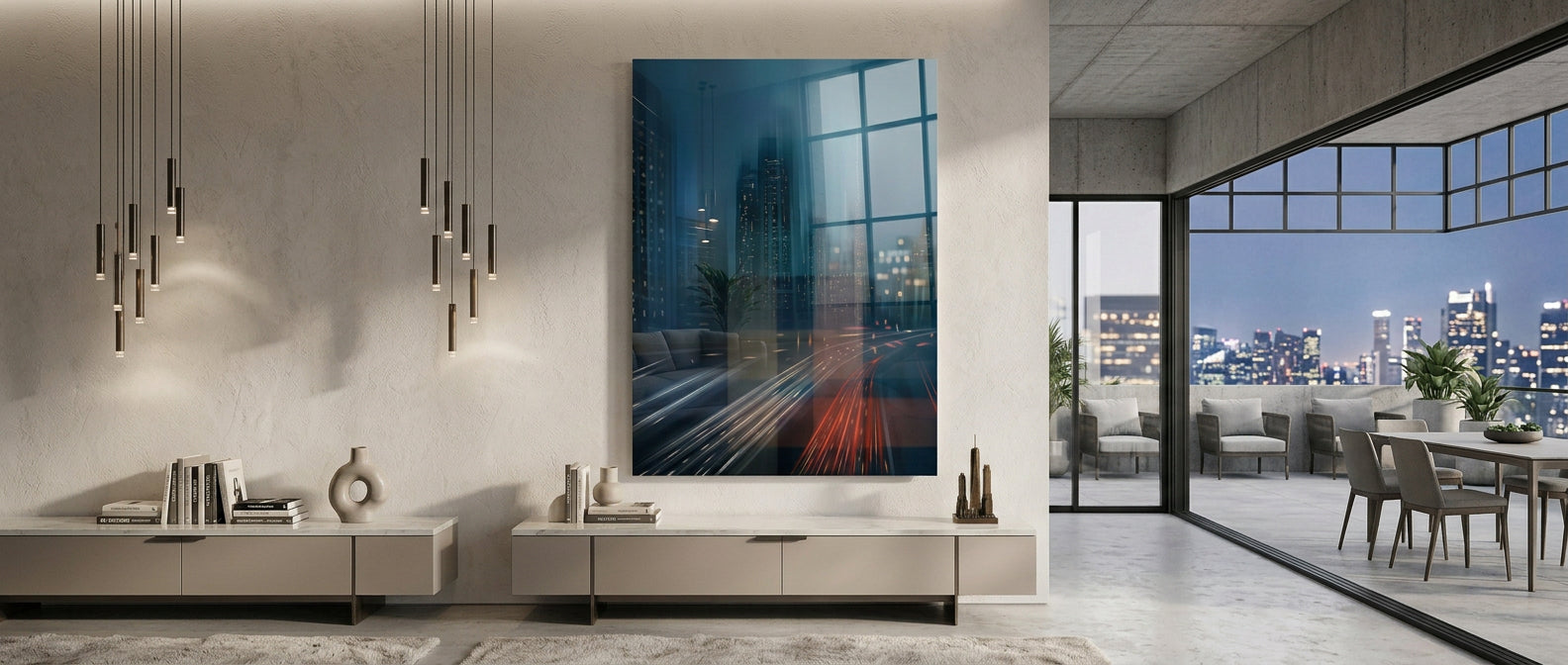 Night City with Speed - Acrylglasbild Banner