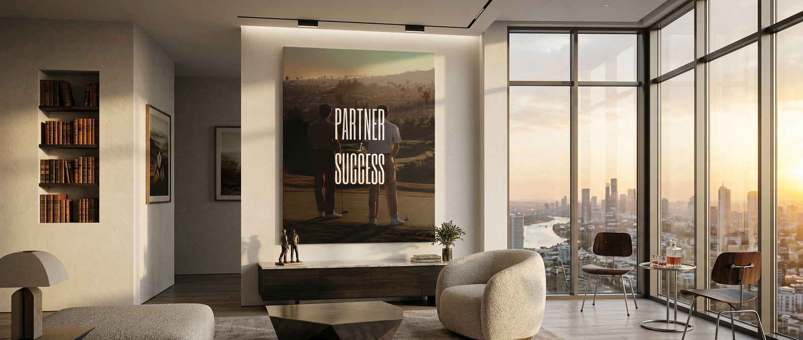 DOTCOMCANVAS Partner in Success Leinwandbild Banner