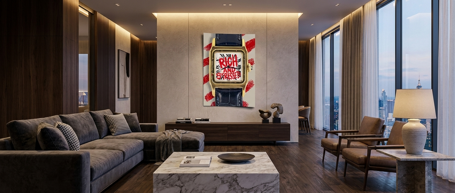 Rich and Stressed (Watch Graffiti) - Poster - Website Banner