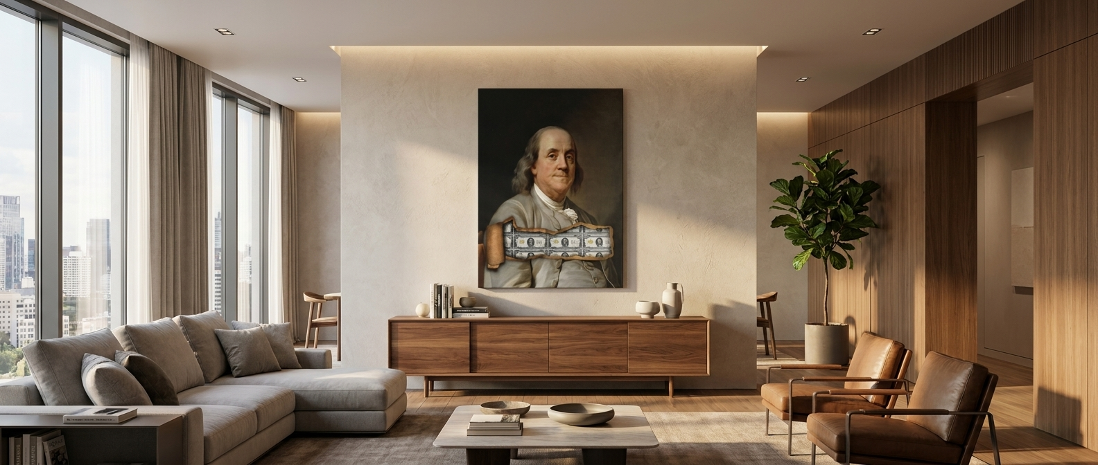 DOTCOMCANVAS Benjamin x Money Leinwand Banner