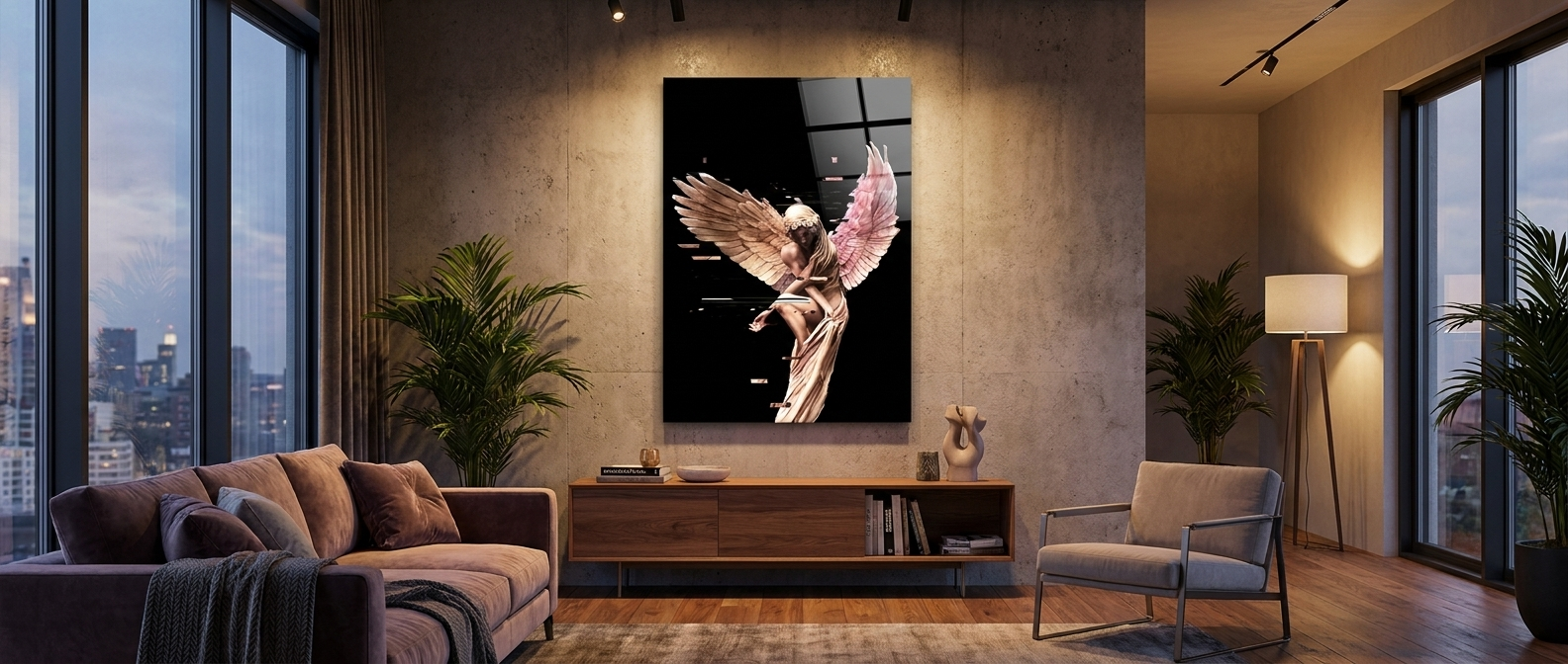 DOTCOMCANVAS Angel Glitch Acrylglas Banner