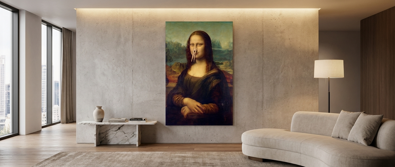 Mona Lisa 2 for Toilett Poster Banner
