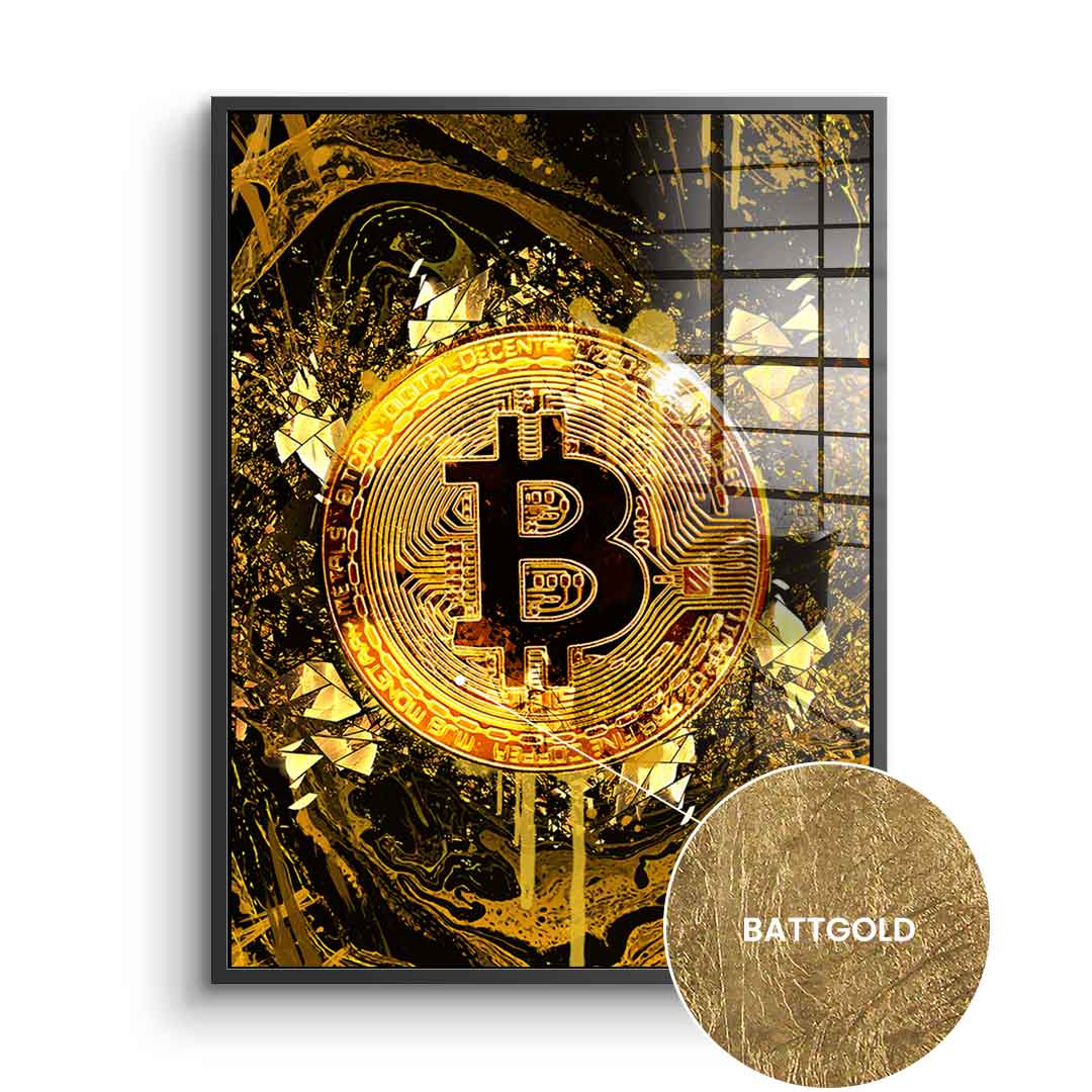 DOTCOMCANVAS 24K Feingold Bild Goldrush Bitcoin - 24K Feingold