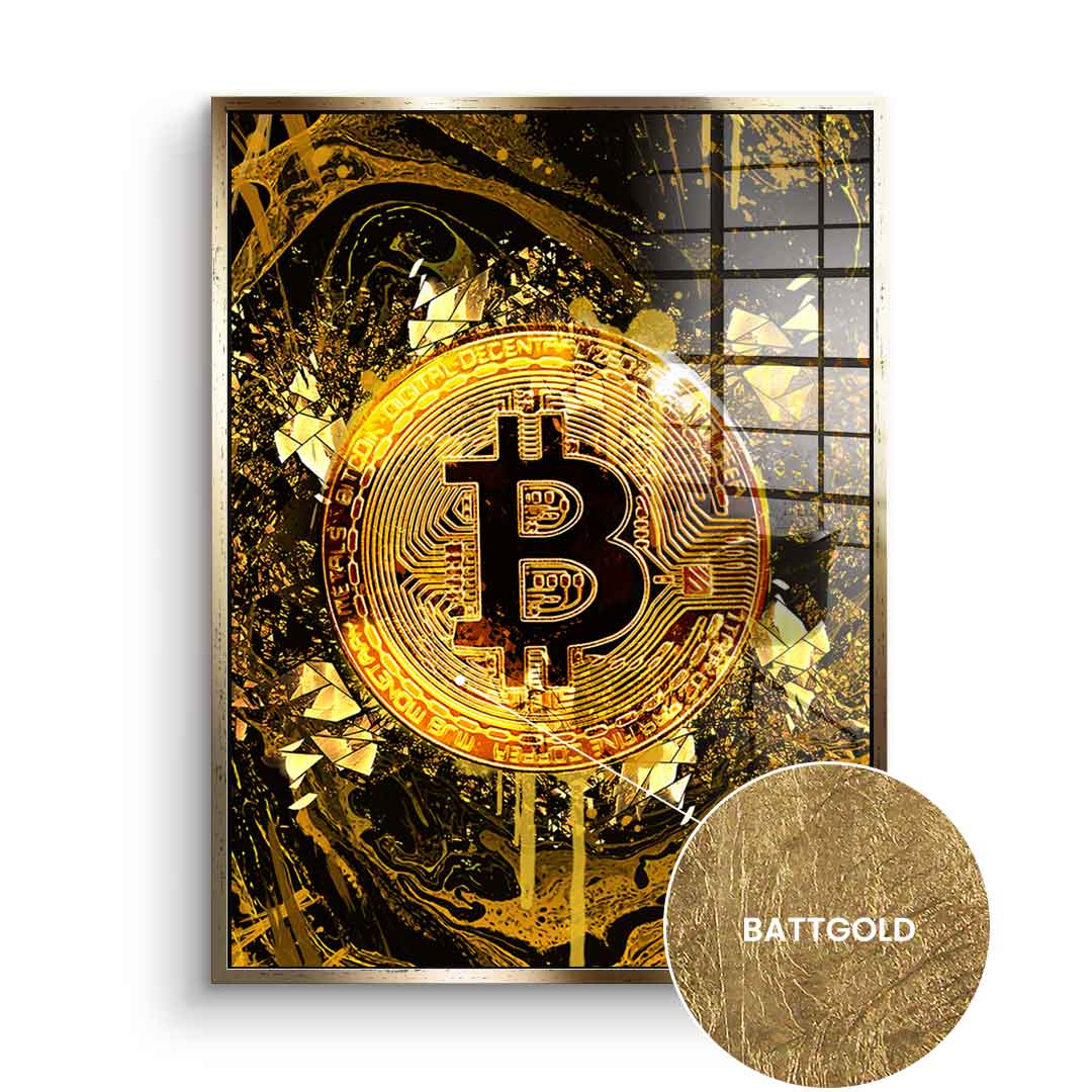 DOTCOMCANVAS 24K Feingold Bild Goldrush Bitcoin - 24K Feingold