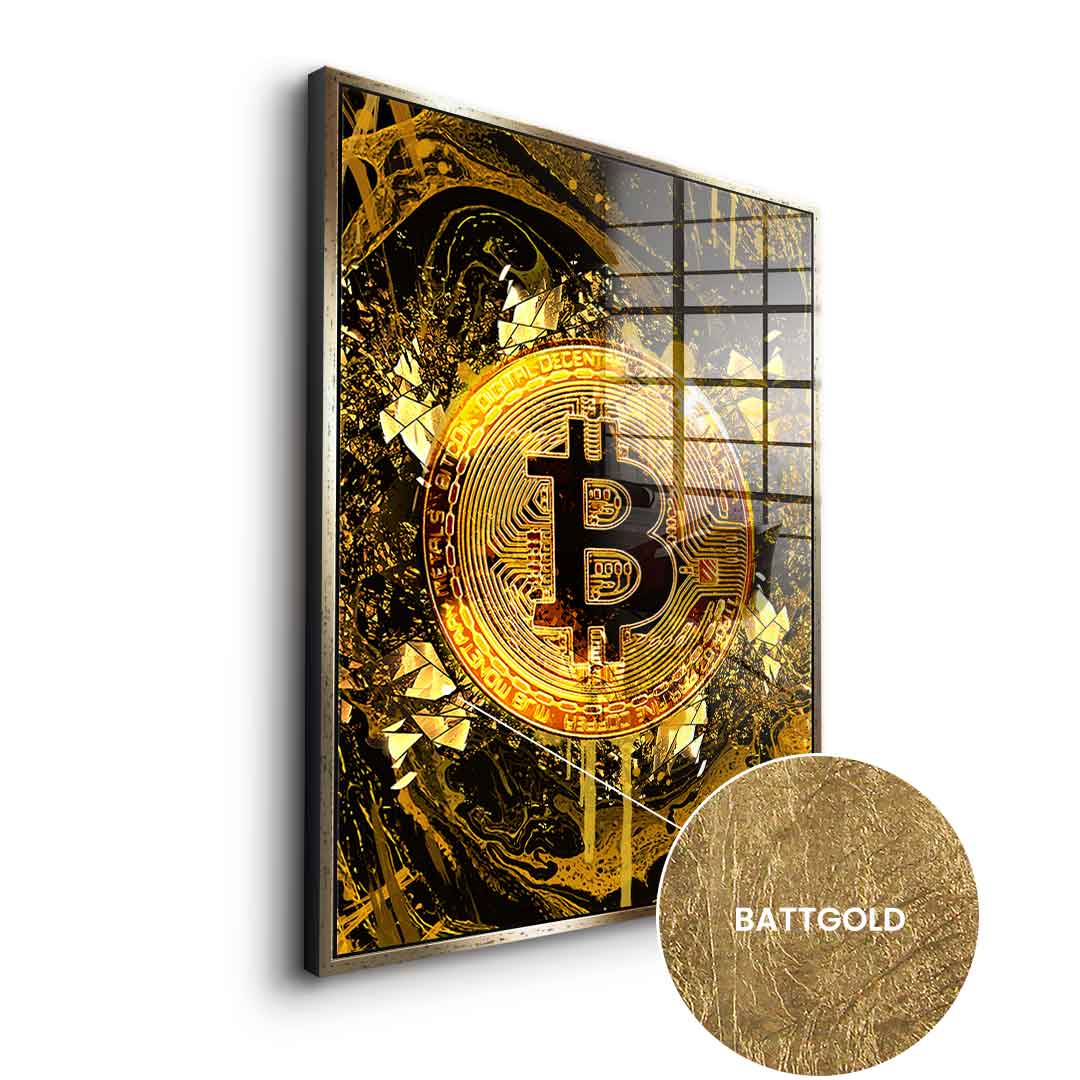 DOTCOMCANVAS 24K Feingold Bild Goldrush Bitcoin - 24K Feingold