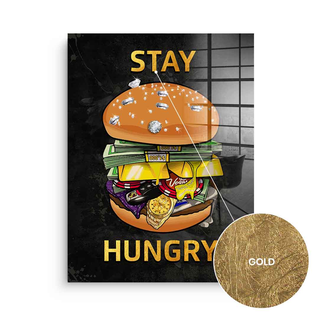 DOTCOMCANVAS 24K Feingold Bild Stay Hungry 1 - 24K Feingold