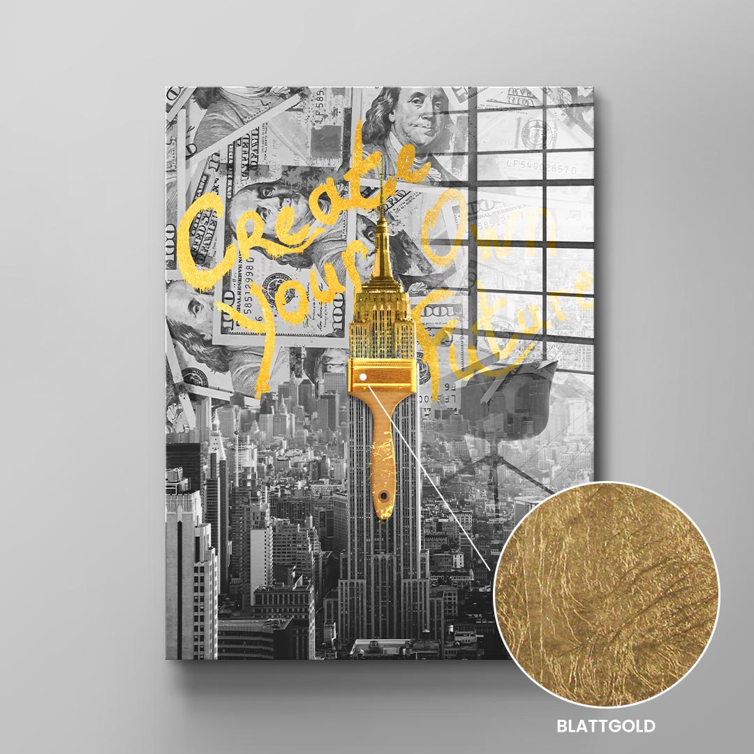 DOTCOMCANVAS 24K Feingold Bild CREATE YOUR OWN FUTURE - 24K Feingold