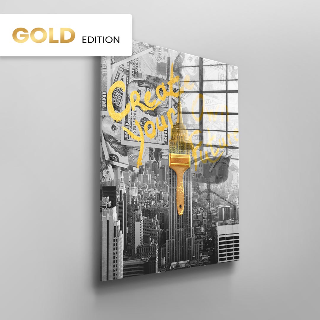 DOTCOMCANVAS 24K Feingold Bild CREATE YOUR OWN FUTURE - 24K Feingold