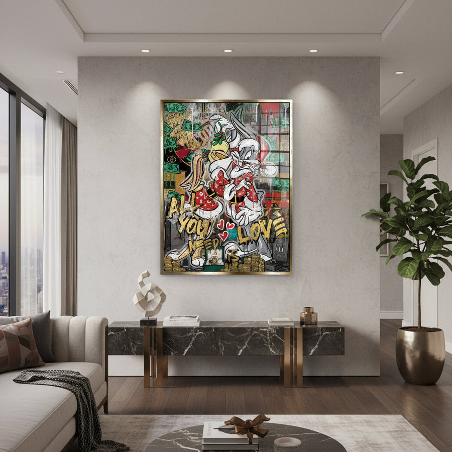 DOTCOMCANVAS 24K Feingold Bild Lovely Bunny - 24K Feingold