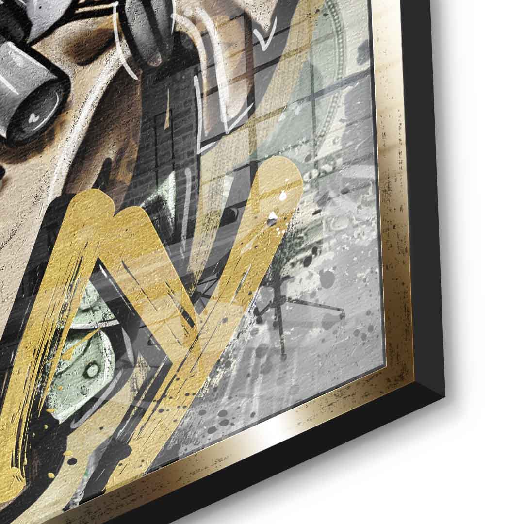 DOTCOMCANVAS 24K Feingold Bild NO MONEY DUCK - 24K Feingold