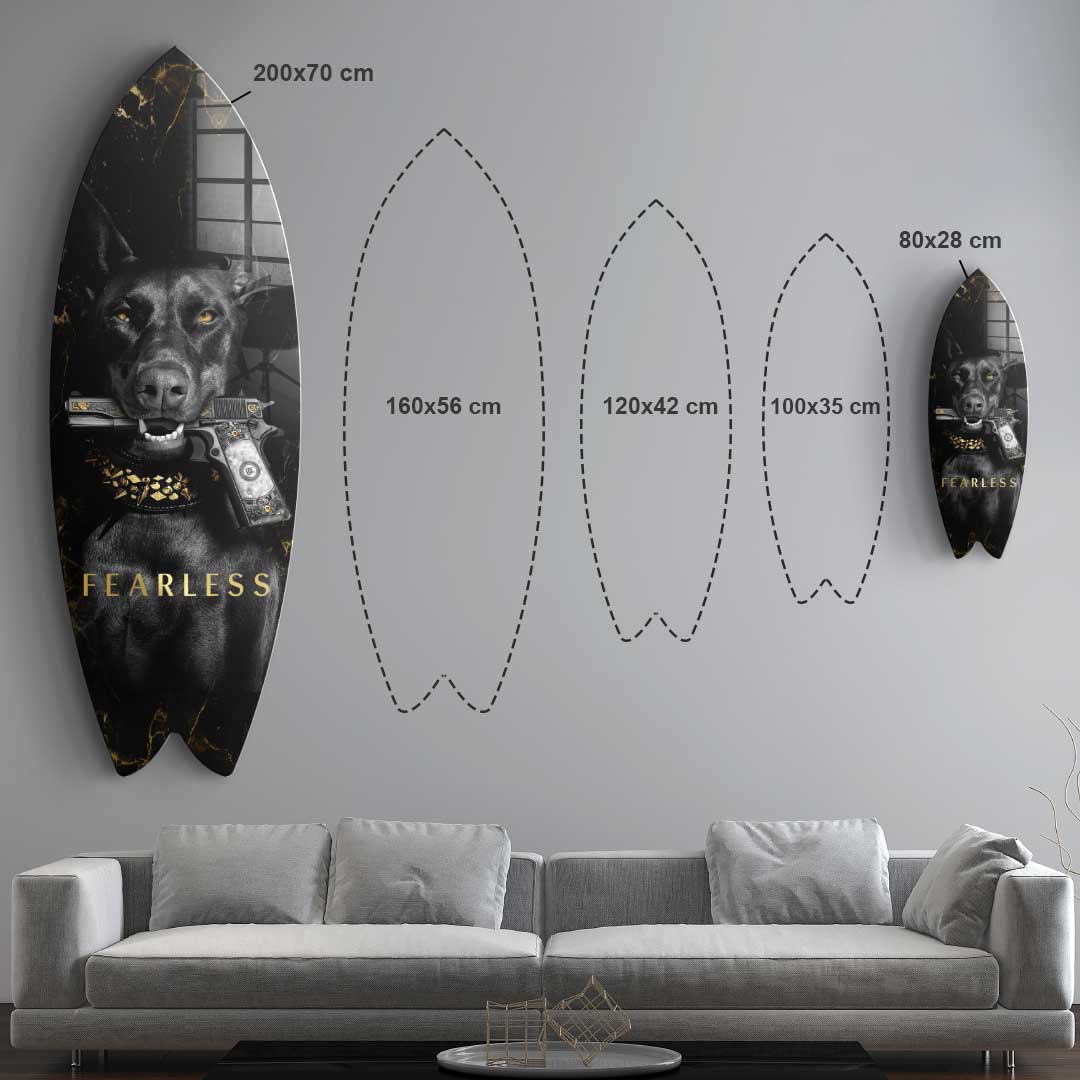 DOTCOMCANVAS 24K Feingold Bild Surfboard Luxury Dog - 24K Feingold