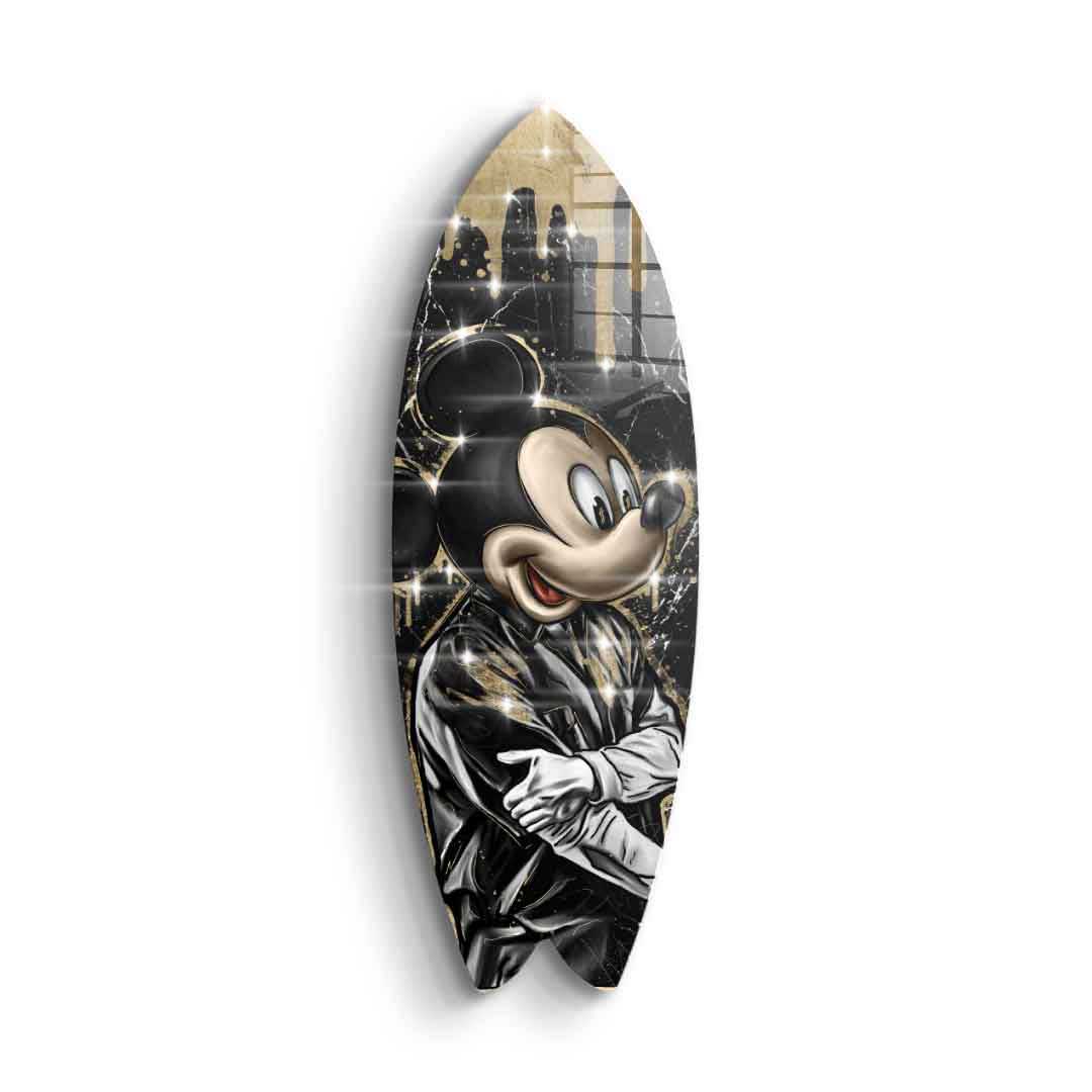 DOTCOMCANVAS 24K Feingold Bild Surfboard Gangster King - 24K Feingold