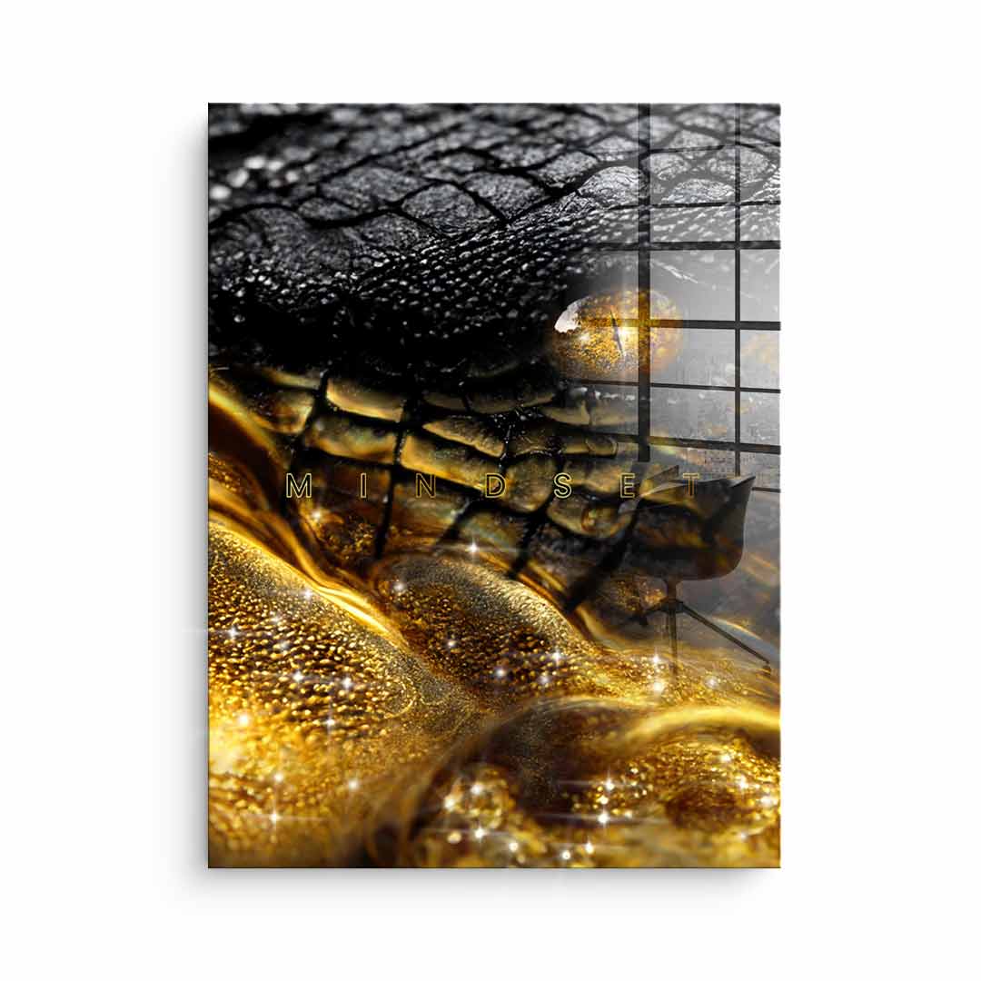 DOTCOMCANVAS 24K Feingold Bild Gold Crocodile - 24K Feingold
