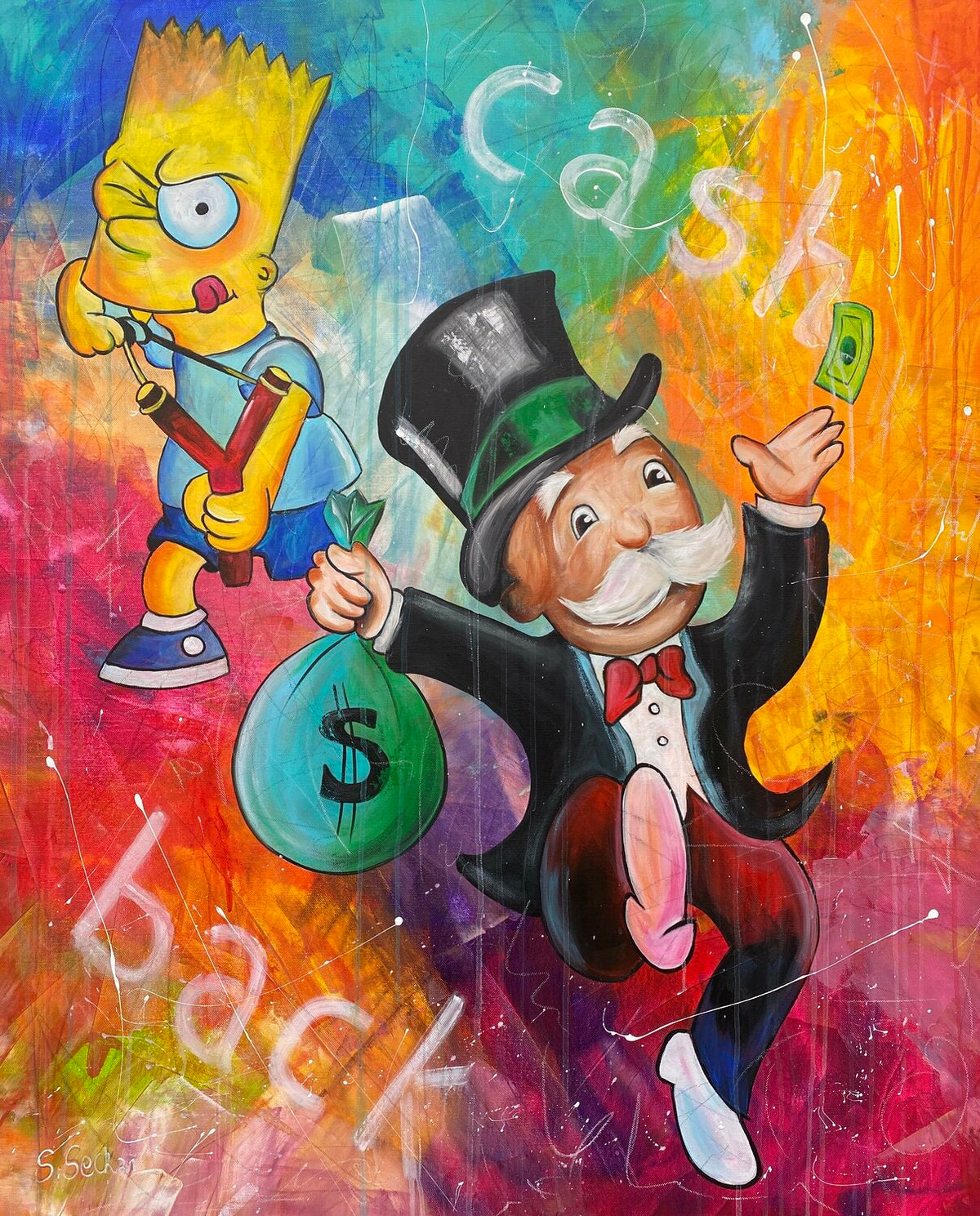 Cash Back – Original-Gemälde von Sabrina Seck