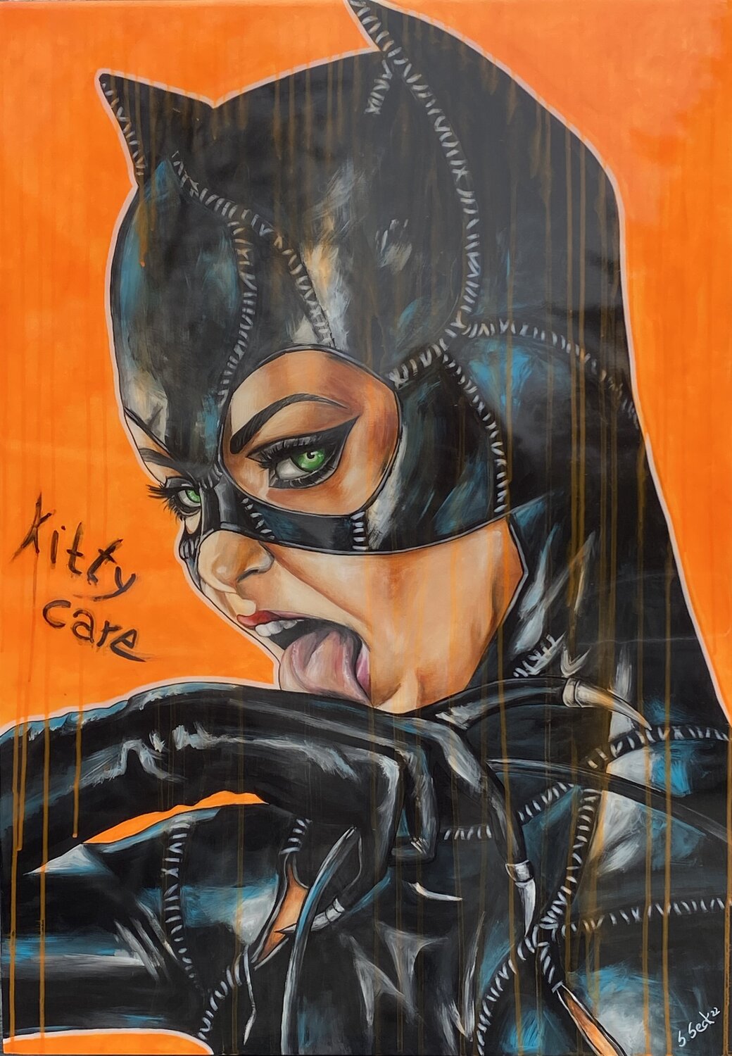 Kitty Care – Original-Gemälde von Sabrina Seck
