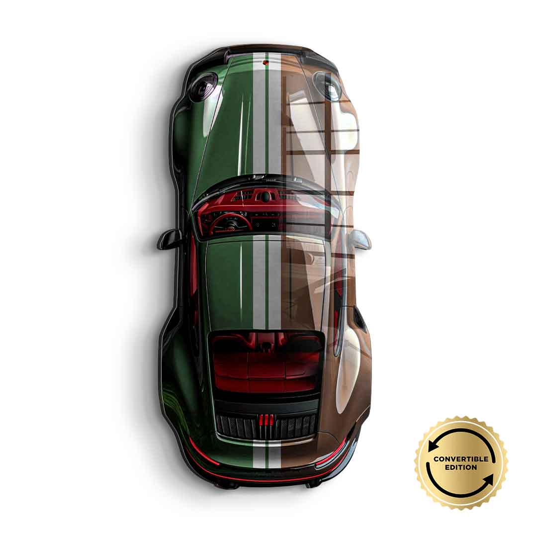 Rzeźba ścienna Porsche 911 Targa – szkło akrylowe