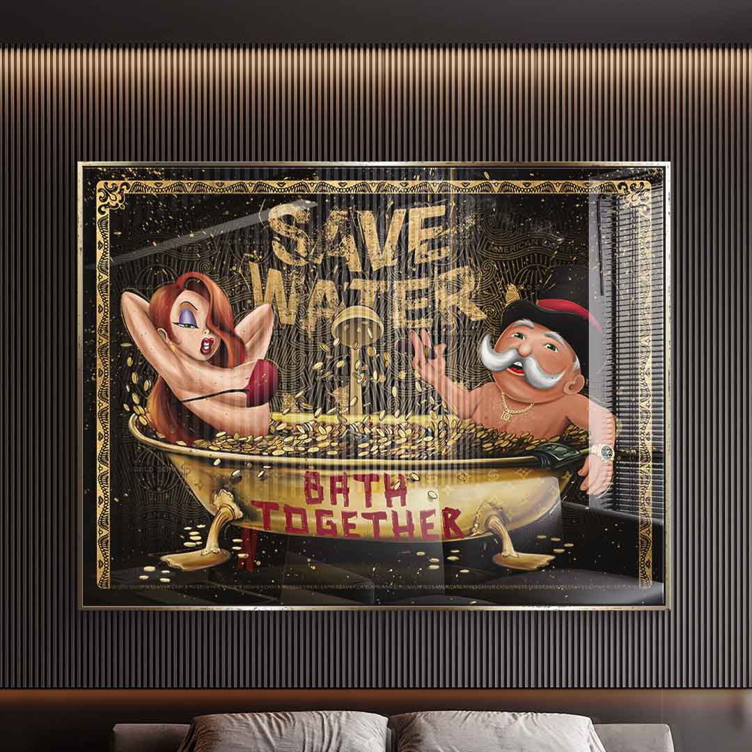 DOTCOMCANVAS 24K Feingold Bild Save Water DCC Edition - 24K Feingold