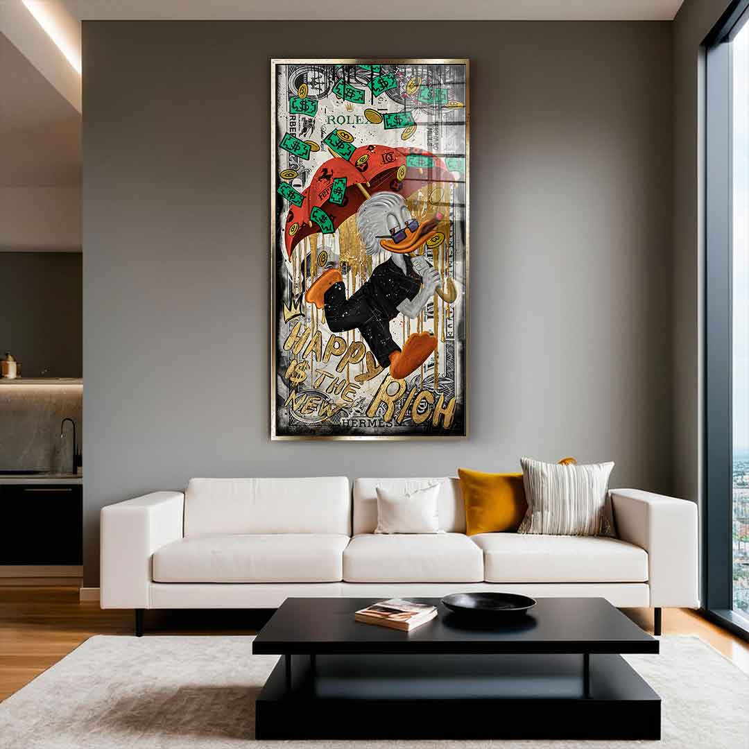 DOTCOMCANVAS 24K Feingold Bild Happy is the new Rich - 24K Feingold