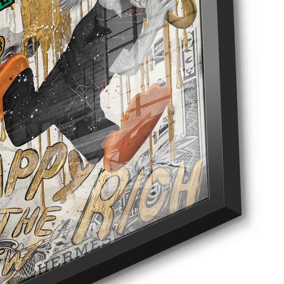 DOTCOMCANVAS 24K Feingold Bild Happy is the new Rich - 24K Feingold