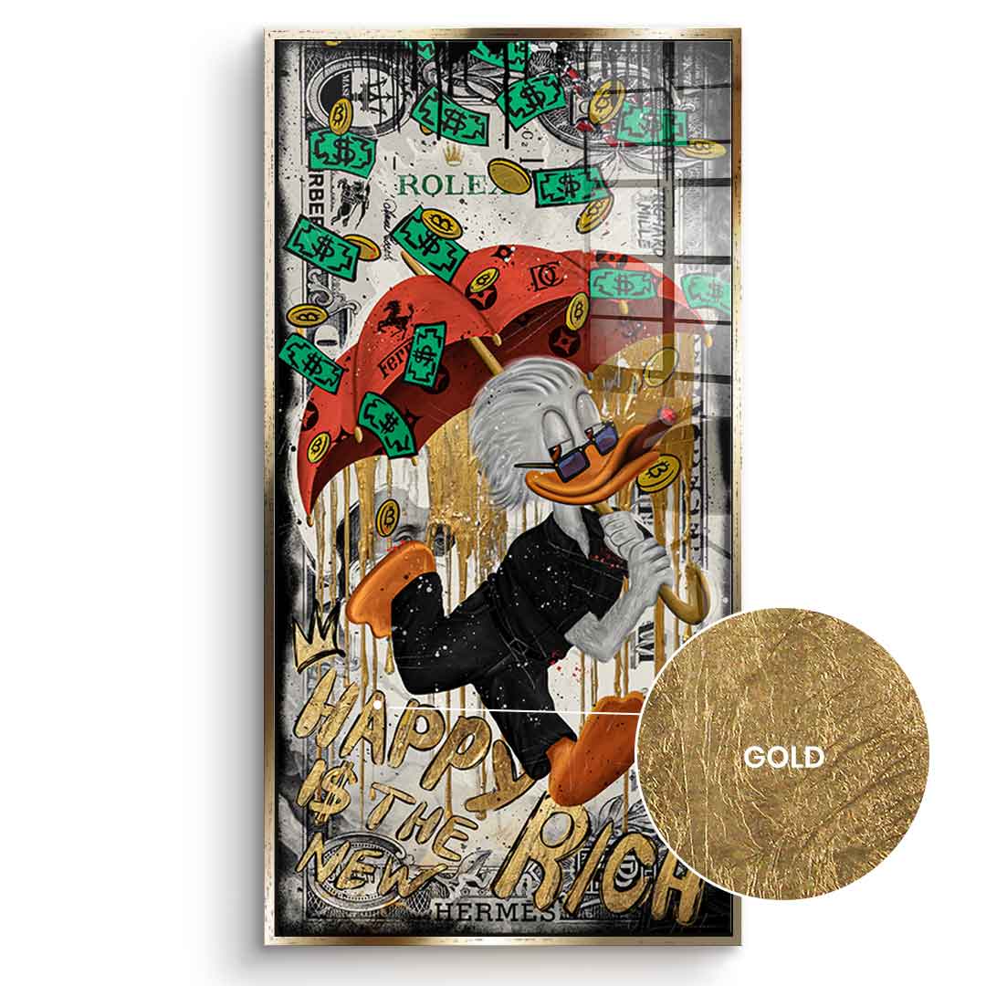 DOTCOMCANVAS 24K Feingold Bild Happy is the new Rich - 24K Feingold