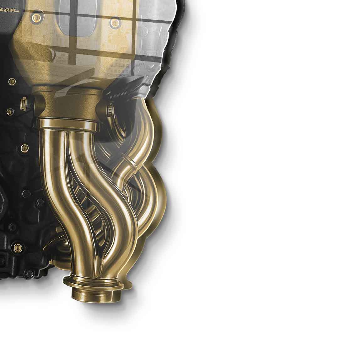 DOTCOMCANVAS 24K Feingold Bild Wandskulptur Bugatti Engine - 24K Feingold