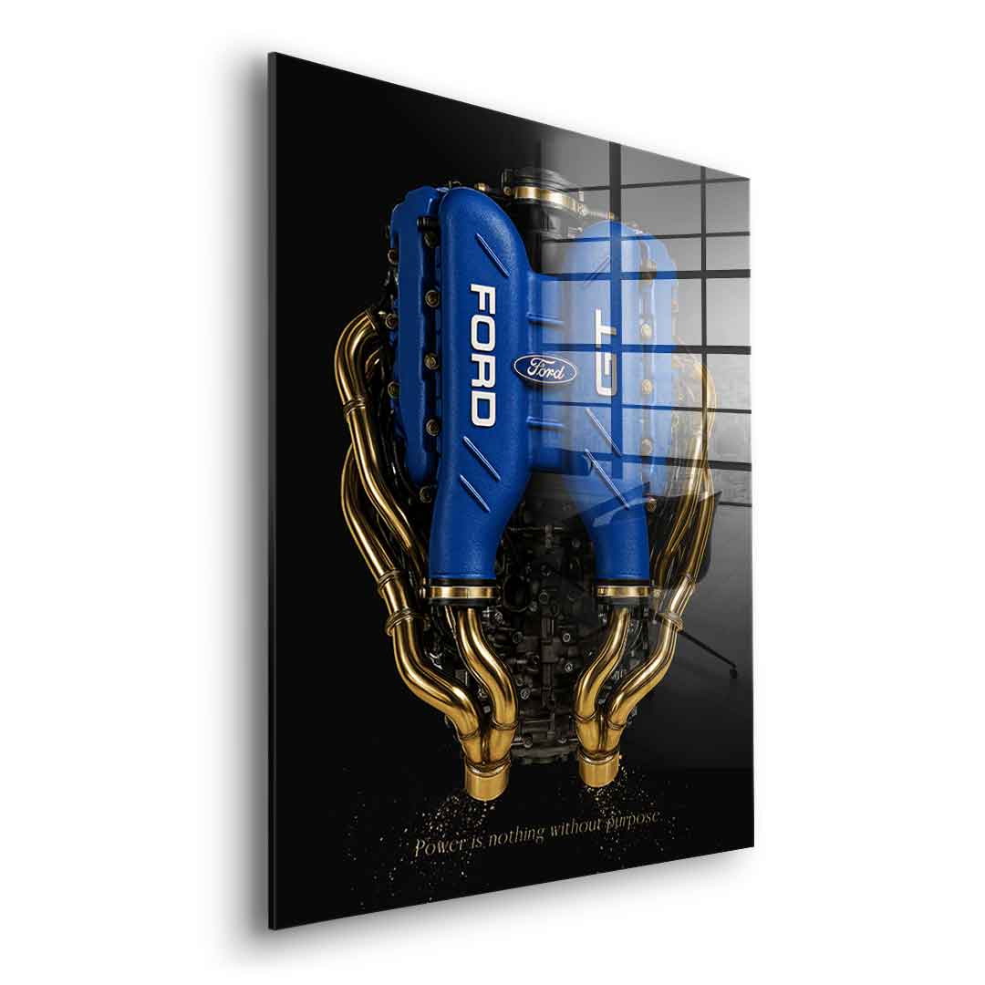 DOTCOMCANVAS 24K Feingold Bild Ford GT Engine - 24K Feingold