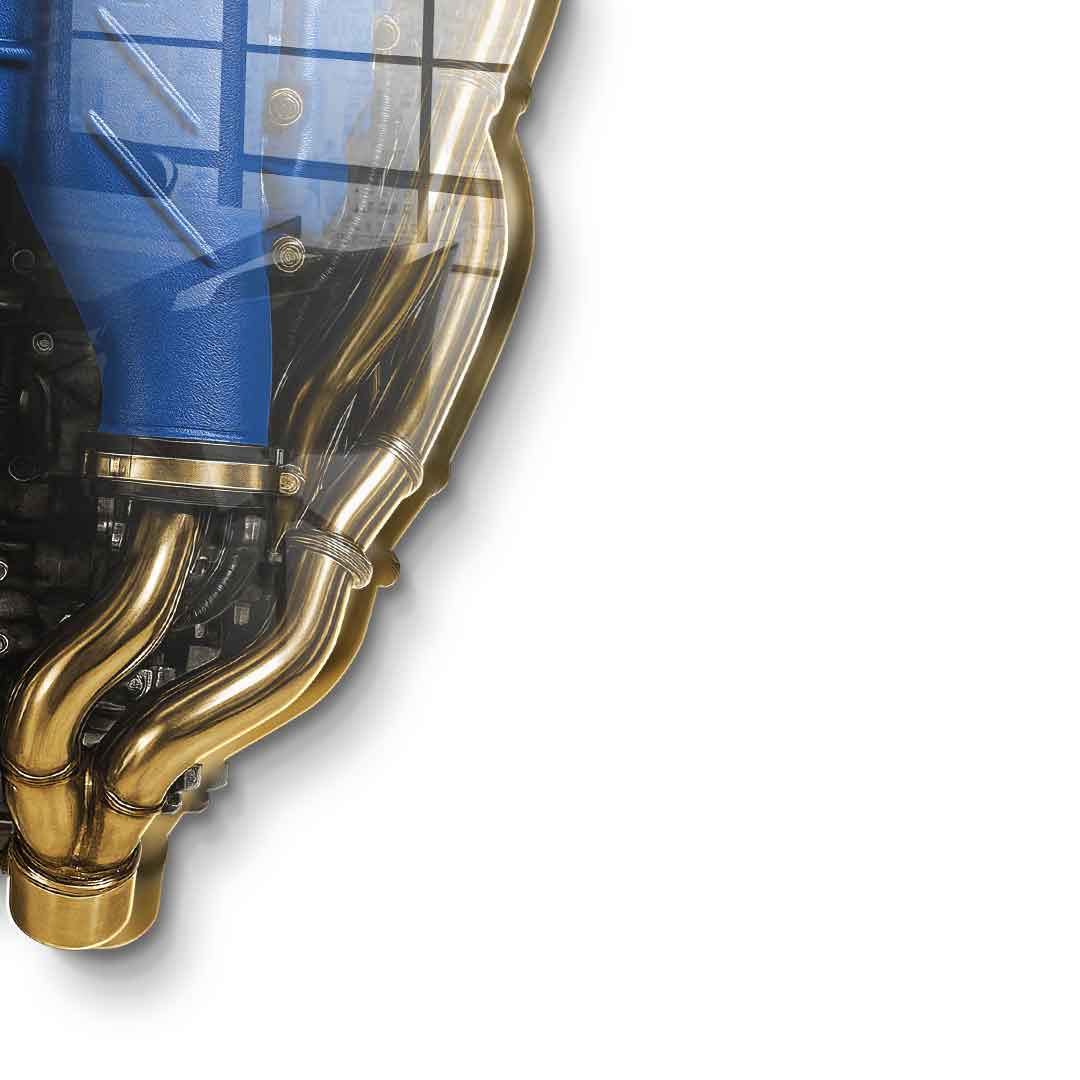 DOTCOMCANVAS 24K Feingold Bild Wandskulptur Ford GT Engine - 24K Feingold