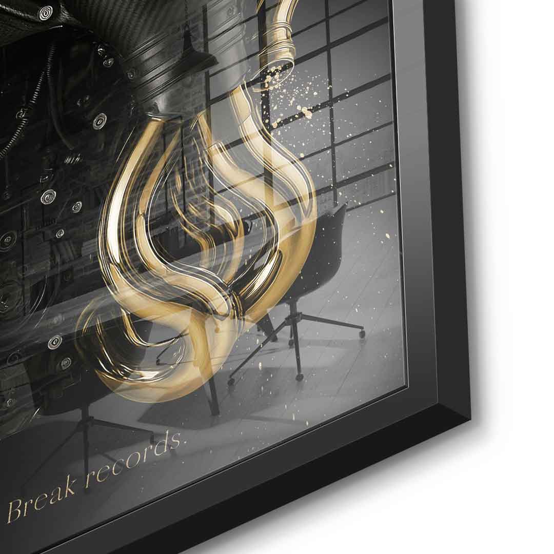 DOTCOMCANVAS 24K Feingold Bild Koenigsegg Engine - 24K Feingold