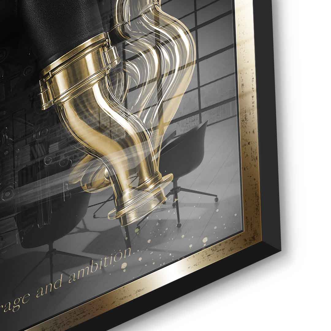 DOTCOMCANVAS 24K Feingold Bild Lamborghini Engine - 24K Feingold