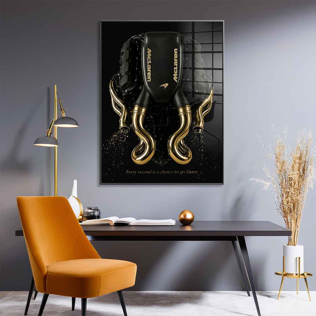 DOTCOMCANVAS 24K Feingold Bild Maclaren Engine - 24K Feingold
