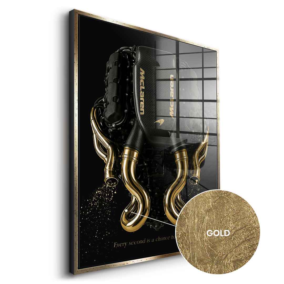 DOTCOMCANVAS 24K Feingold Bild Maclaren Engine - 24K Feingold