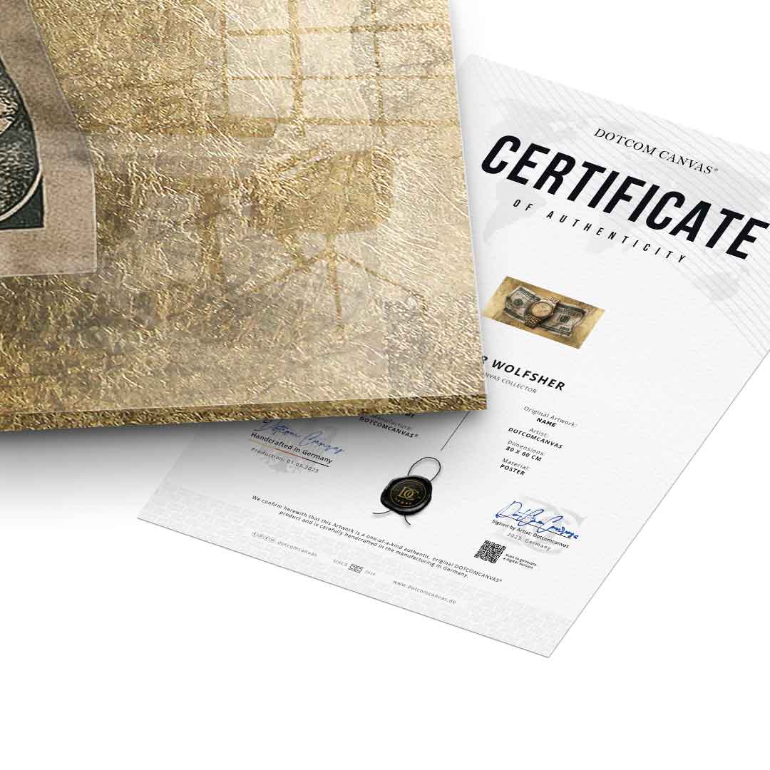 DOTCOMCANVAS 24K Feingold Bild Time is Money - 24K Feingold