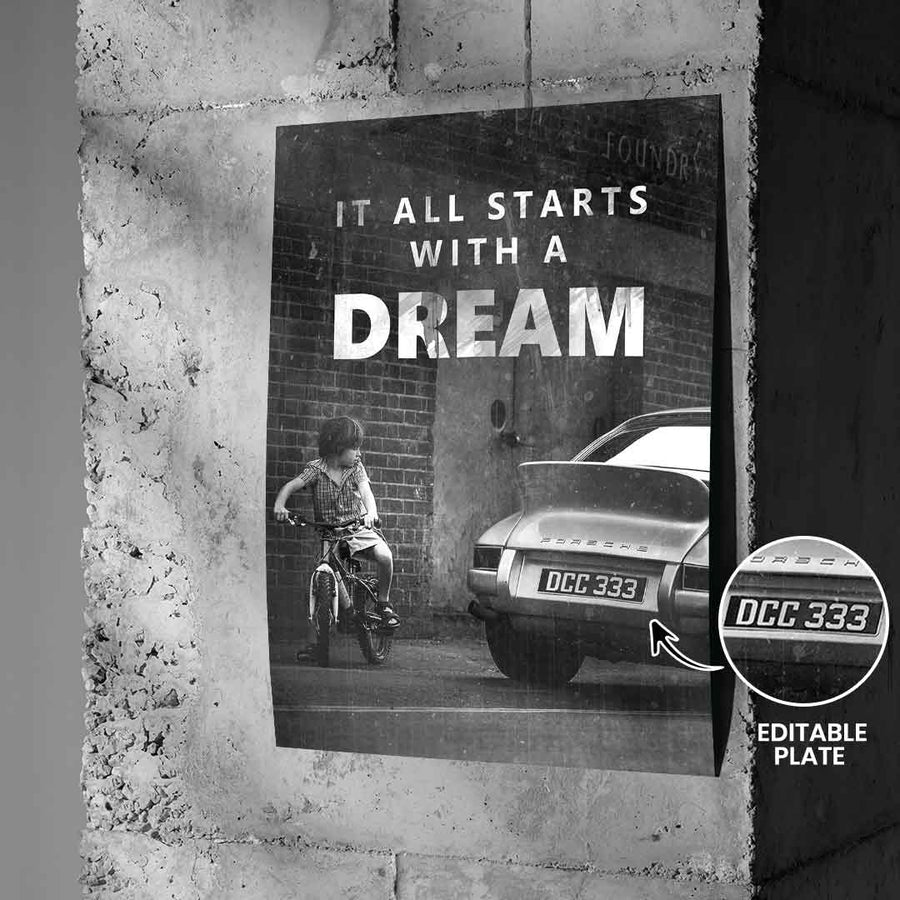 It all starts with a dream - Poster - Personalisierbar