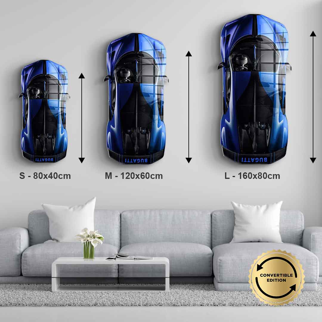 Rzeźba ścienna Bugatti Bolide – szkło akrylowe
