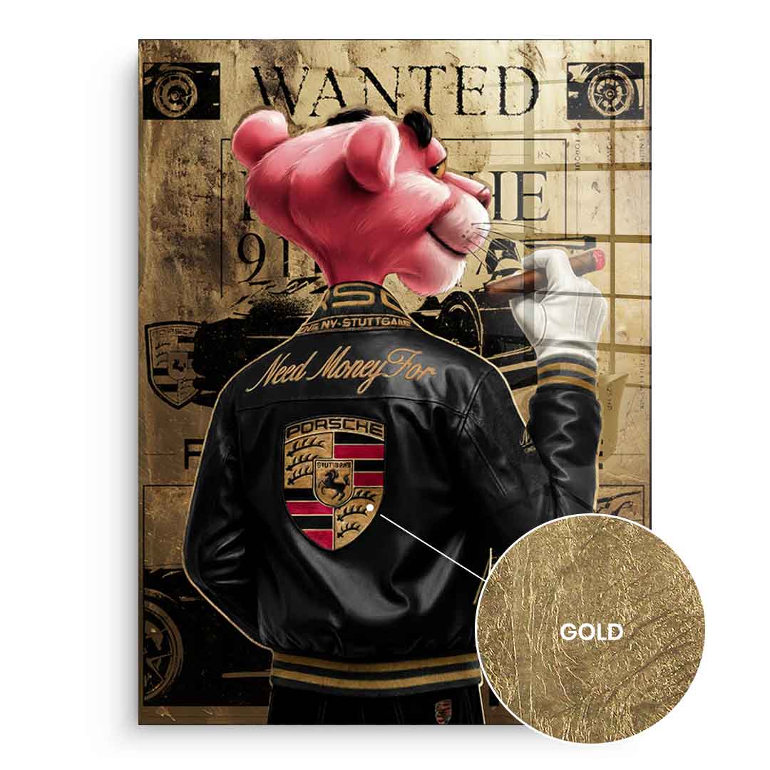 DOTCOMCANVAS 24K Feingold Bild Need Money for Porsche - 24K Feingold