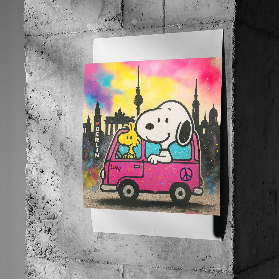 DOTCOMCANVAS Snoopy Berlin Poster Betonwand