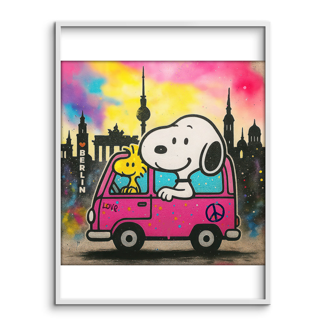 DOTCOMCANVAS Snoopy Berlin Poster Rahmen Vorderansicht