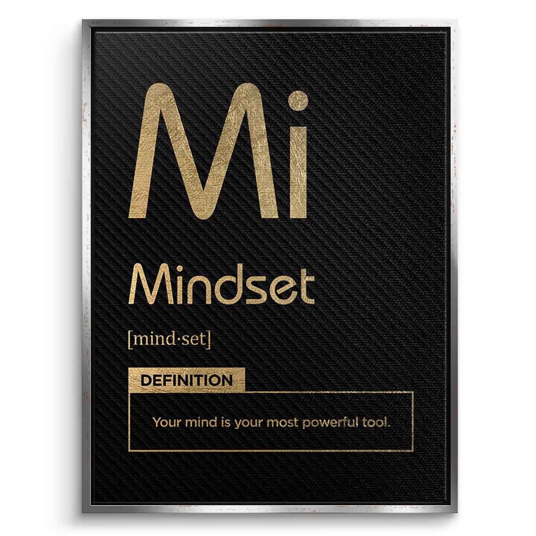 Leinwandbild Mindset (Mi) – Vorderansicht silberner Rahmen