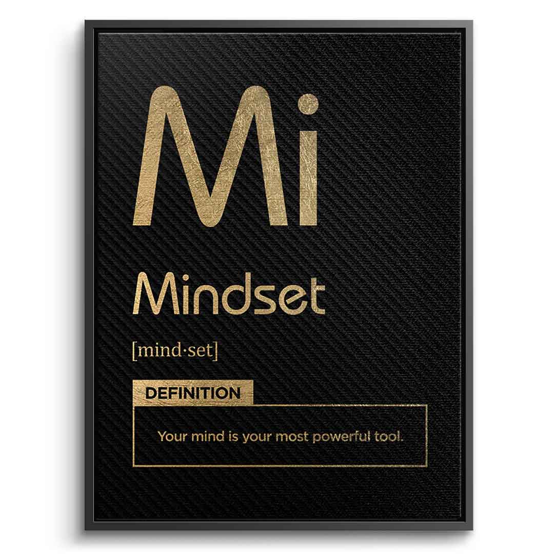 Leinwandbild Mindset (Mi) – Vorderansicht schwarzer Rahmen