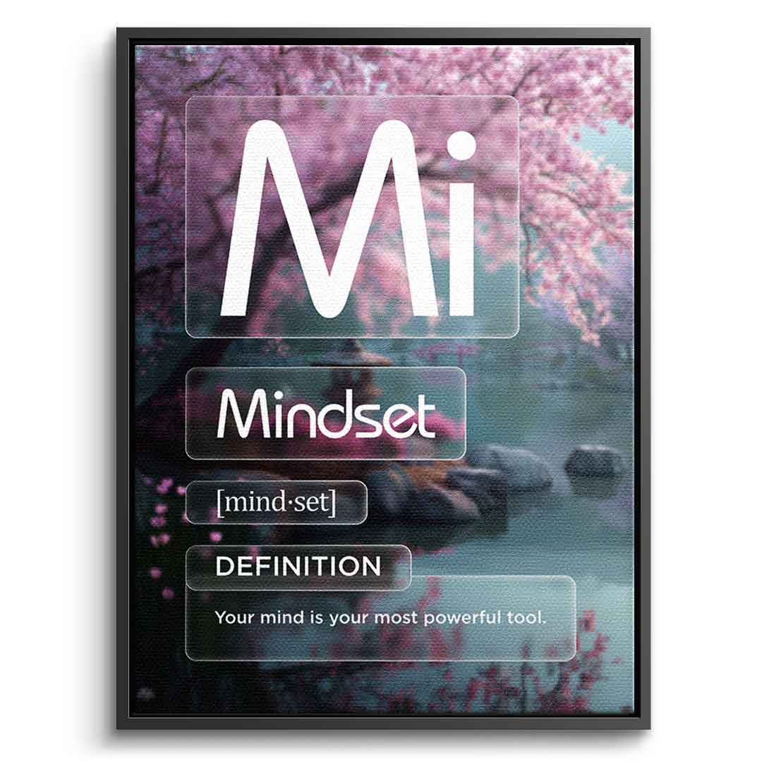 Leinwandbild Mindset (Mi) – Vorderansicht schwarzer Rahmen