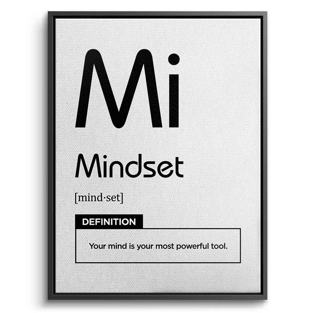 Leinwandbild Mindset (Mi) – Vorderansicht schwarzer Rahmen